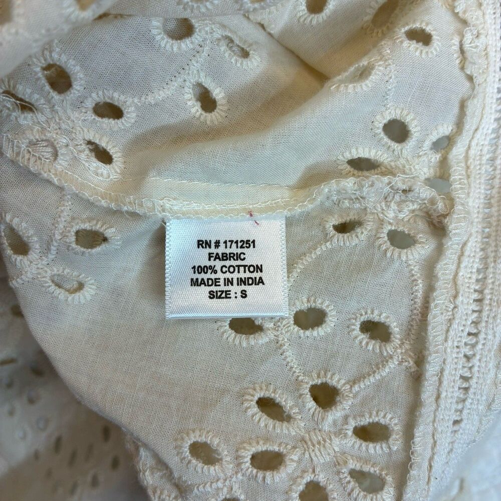 White Eyelet Lace Blouse - Women Tops - Picture 9 of 11